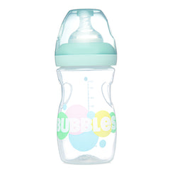 Bubbles Wide-neck BPA Free For Babies, Anti-Colic 260 ml Feeding Bottle With an Extra Nipple (Pack of 2) -Blue