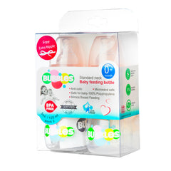 Bubbles Slim Feeding Bottle 125 ml BPA Free With 1 Extra Nipple - Pink