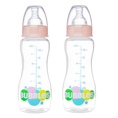 Bubbles Slim Feeding Bottle 250 ml BPA Free With 1 Extra Nipple - Pink
