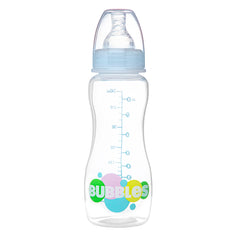 Bubbles Slim Feeding Bottle 250 ml BPA Free With 1 Extra Nipple - Blue