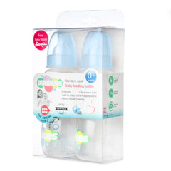 Bubbles Slim Feeding Bottle 250 ml BPA Free With 1 Extra Nipple - Blue